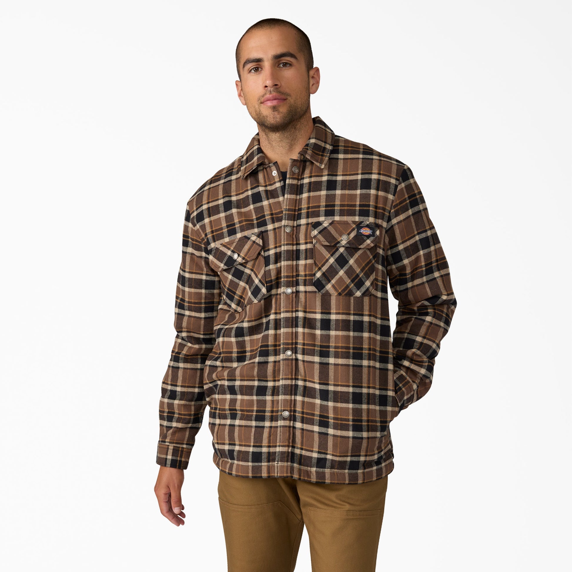 Dickies Water Repellent Fleece-Lined Flannel Shirt Jacket