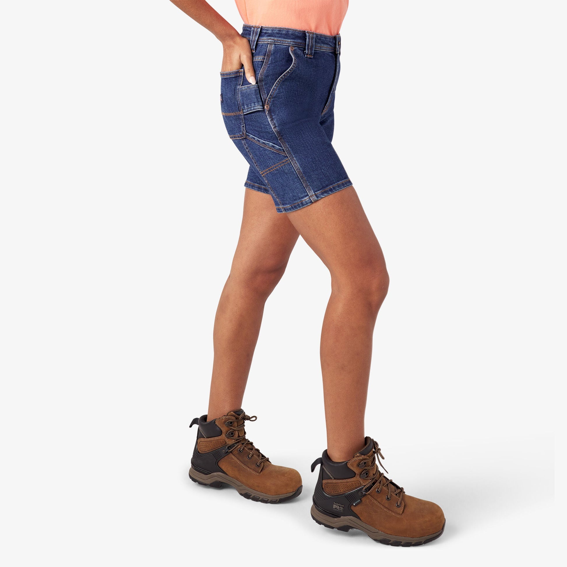 Dickies Women’s Relaxed Fit Denim Carpenter Shorts, 7"