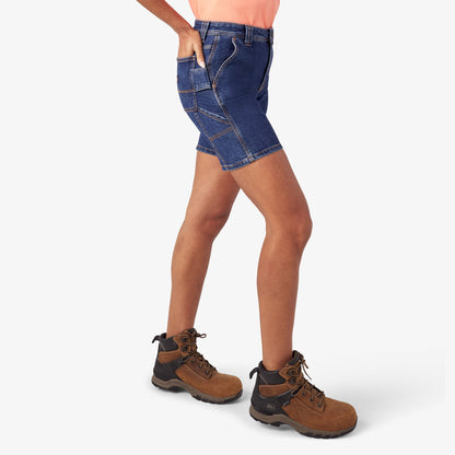 Dickies Women’s Relaxed Fit Denim Carpenter Shorts, 7"