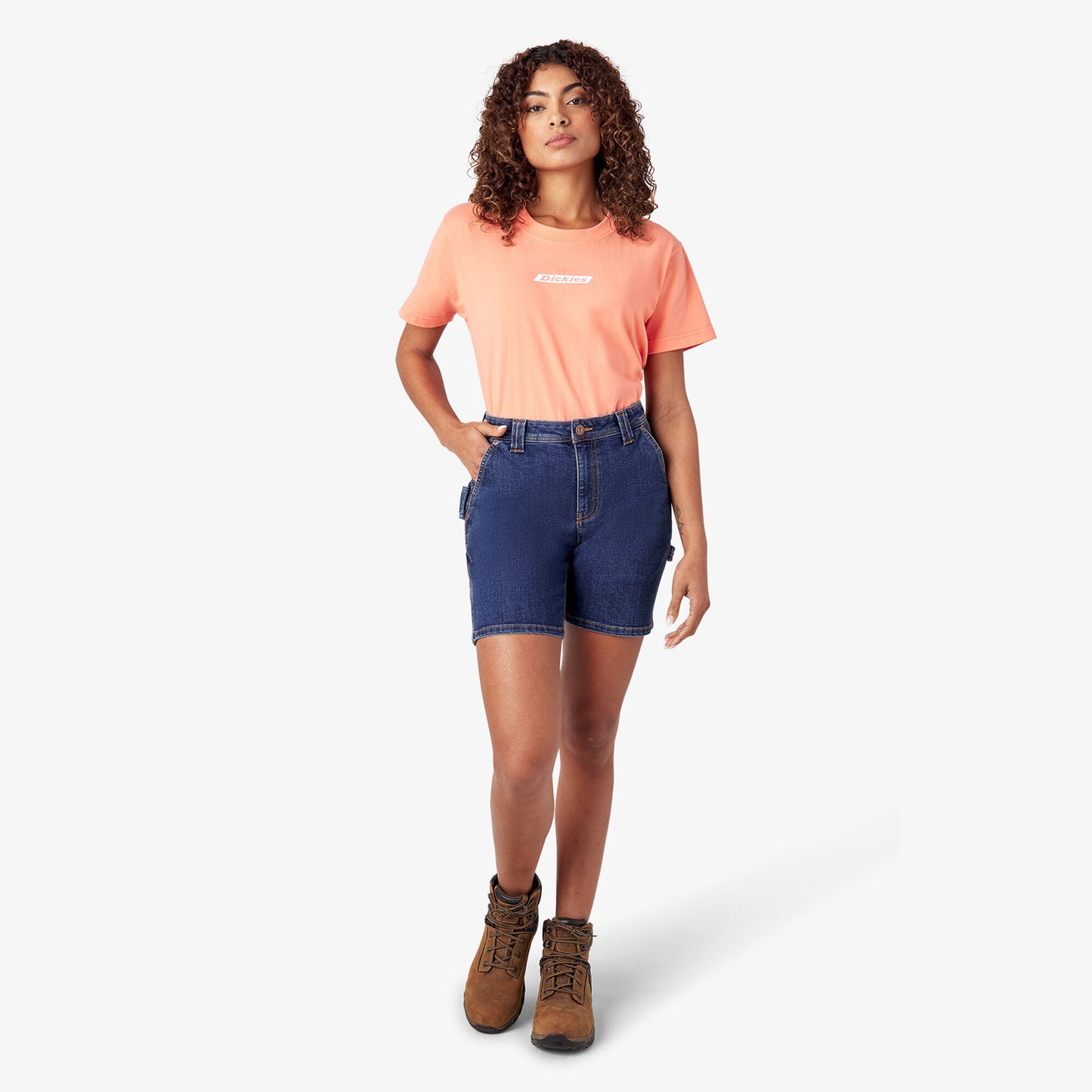 Dickies Women’s Relaxed Fit Denim Carpenter Shorts, 7"