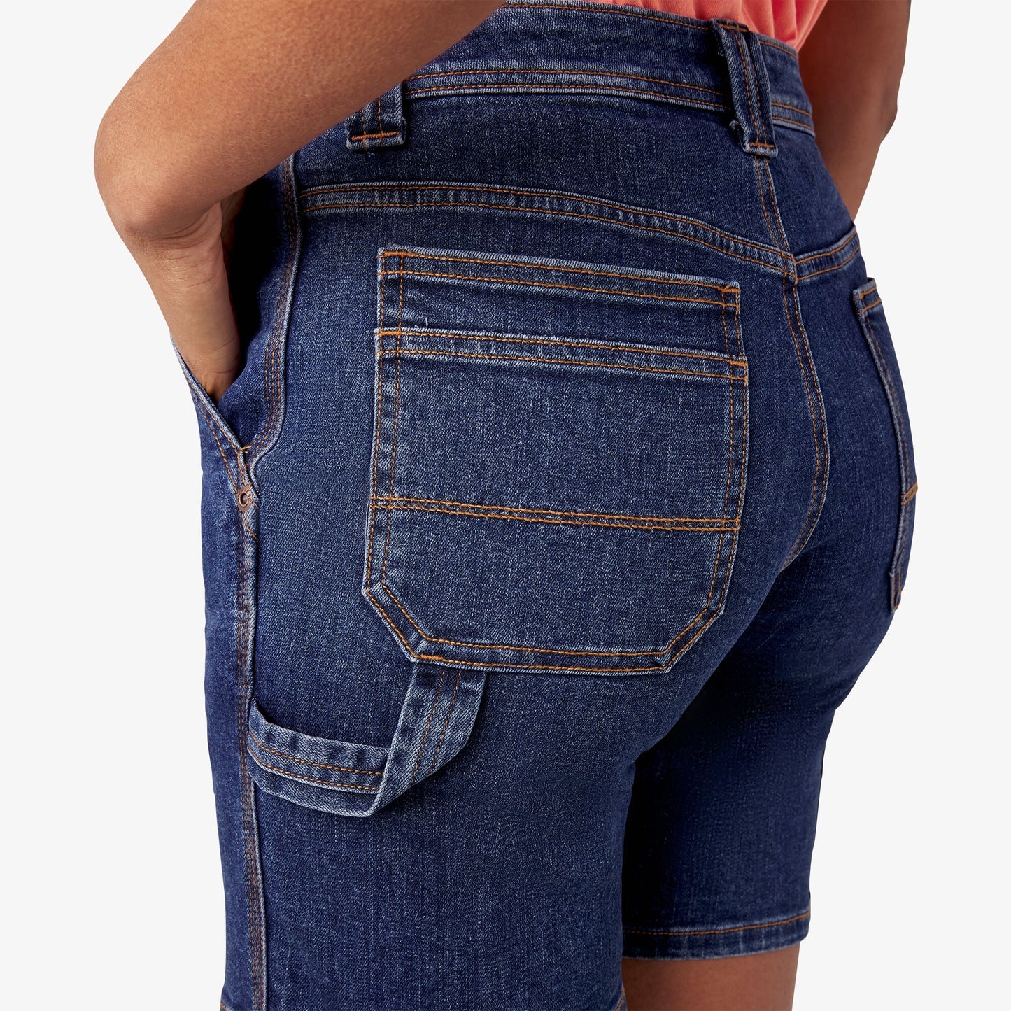 Dickies Women’s Relaxed Fit Denim Carpenter Shorts, 7"