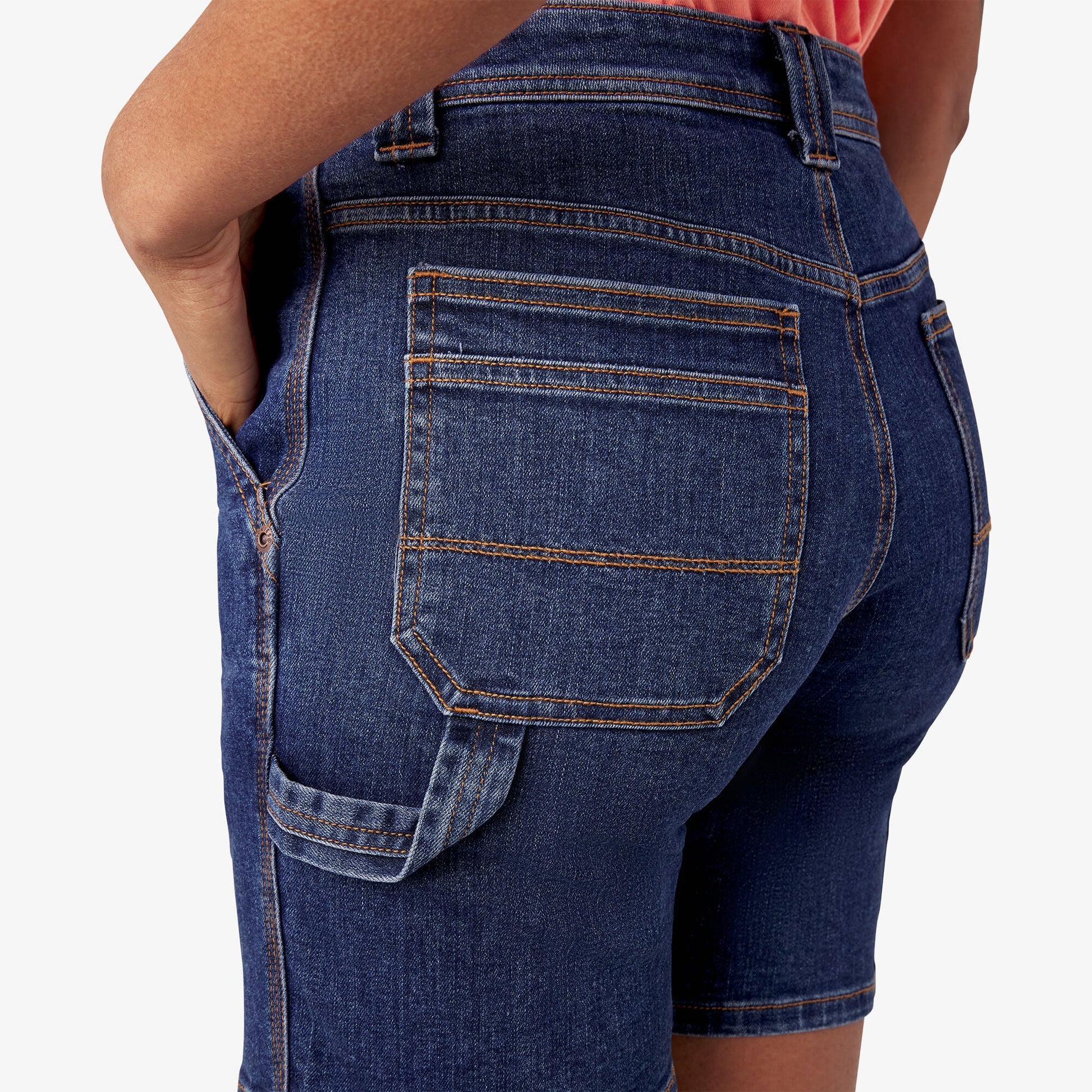 Dickies Women’s Relaxed Fit Denim Carpenter Shorts, 7"